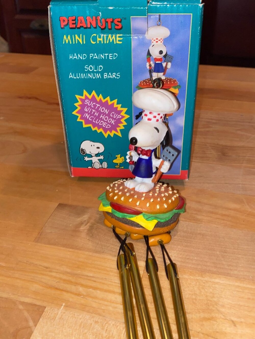 90s NCE Peanuts Chef Snoopy Wind Chime, in original box